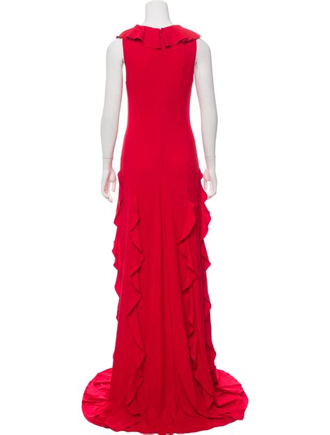 gucci classic ruffle dress|Gucci long dresses.